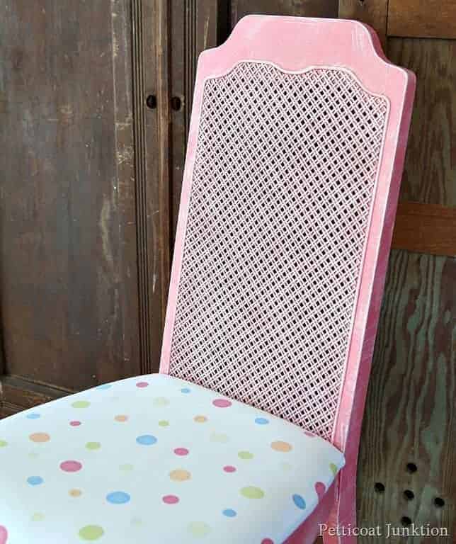Cane Back Chair Makeover Tutorial Using Paint And Fabric