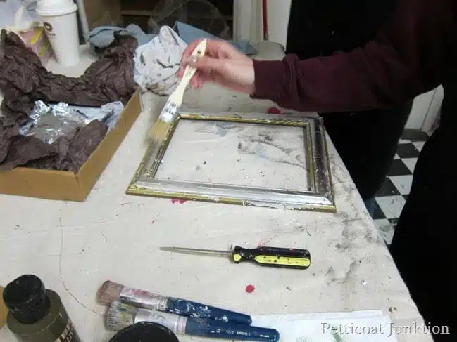 metal leaf project furniture painting workshop Petticoat Junktion