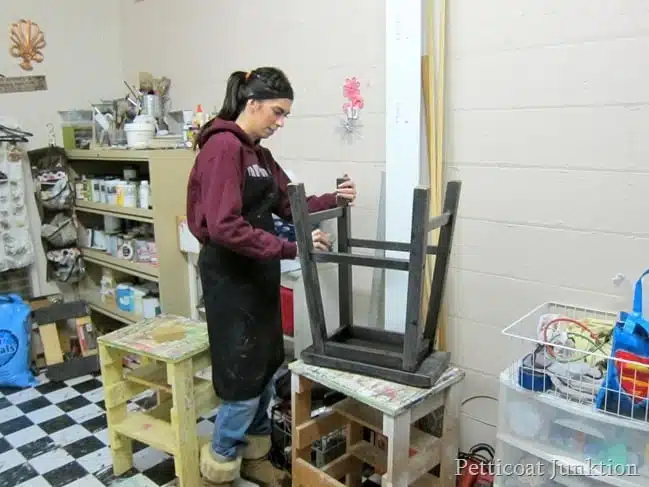 sanding furniture furniture painting workshop Petticoat Junktion