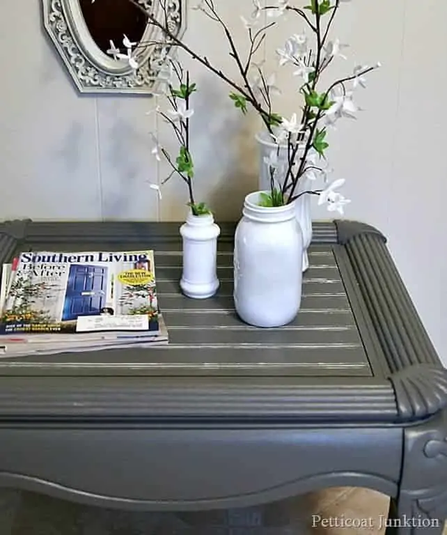 Cut A Beadboard Table Top And Paint It Pewter Gray
