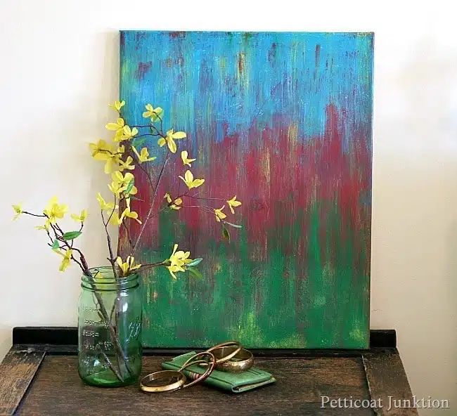 diy abstract art painting Thrift Store Decor Makeover Challenge Petticoat Junktion