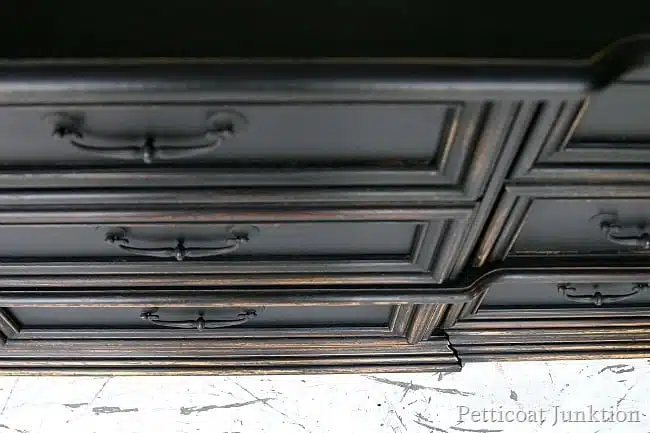 Pottery Barn Knock Off: Heavily Distressed Black Furniture