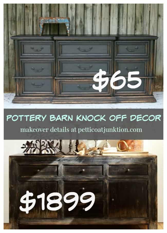 Pottery Barn Knock Off: Heavily Distressed Black Furniture - Petticoat  Junktion