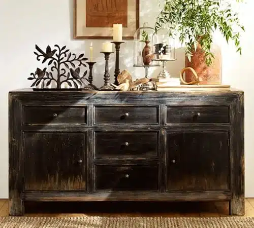 Pottery Barn Knock Off: Heavily Distressed Black Furniture - Petticoat  Junktion