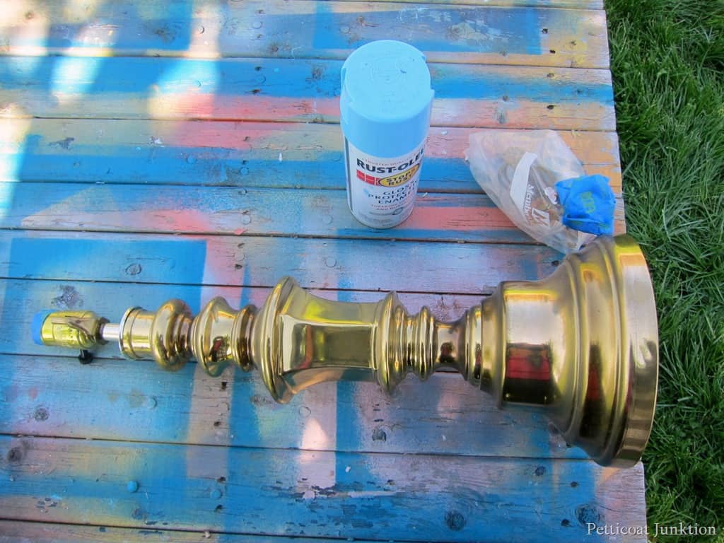 Brass Lamp Makeover Using Spray Paint And A Thrifty Shade