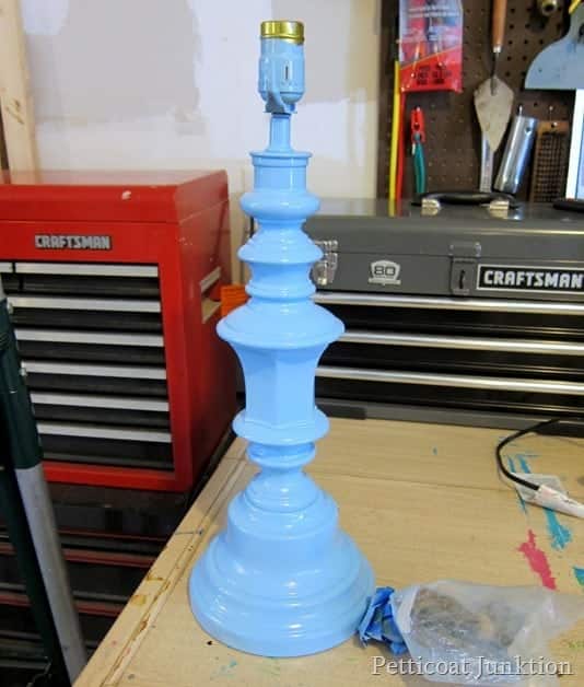 spray painted lamp base Petticoat JUnktion