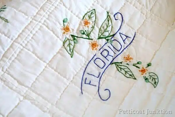 Florida state flower embroidery Petticoat Junktion quilt collection