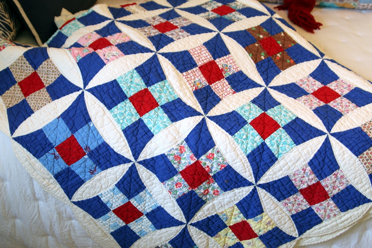 handmade quilt bought at an auction