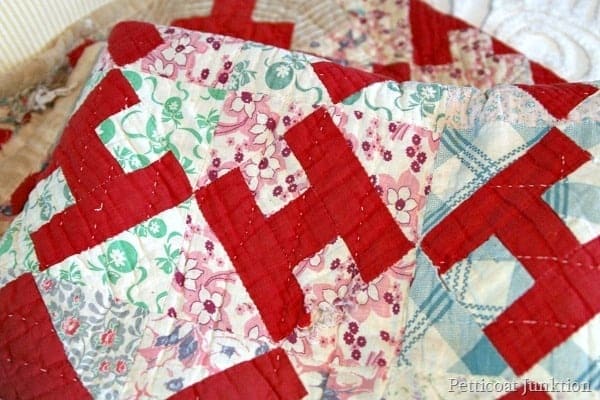 vintage handmade quilt Petticoat Junktion collectibles