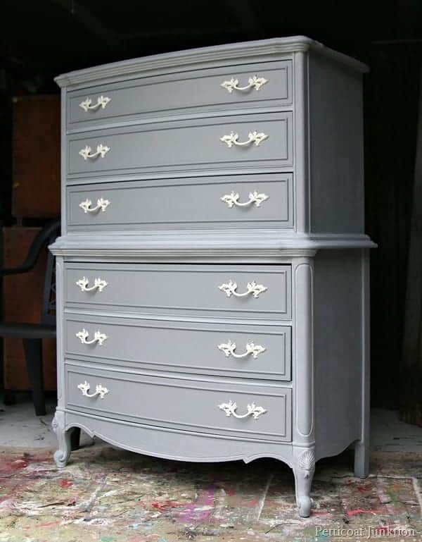 Gray Furniture with Spray Painted Hardware