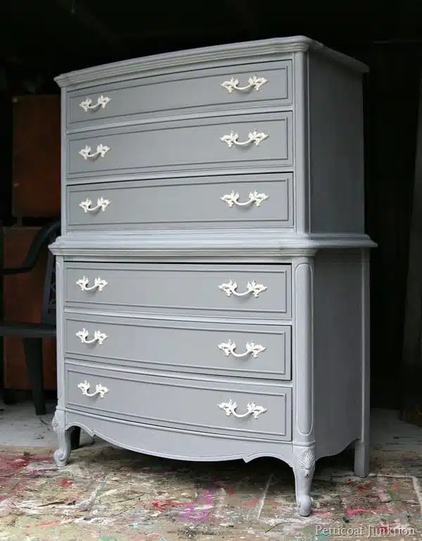 Gray Painted Furniture With Spray Painted Hardware Petticoat Junktion