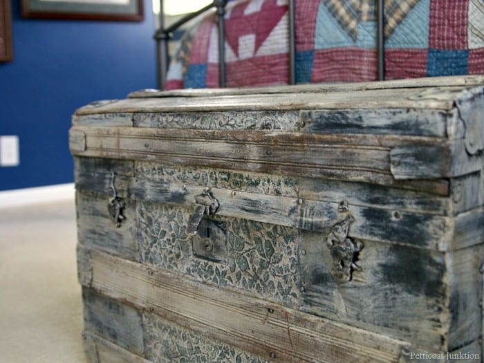 painted antique trunk