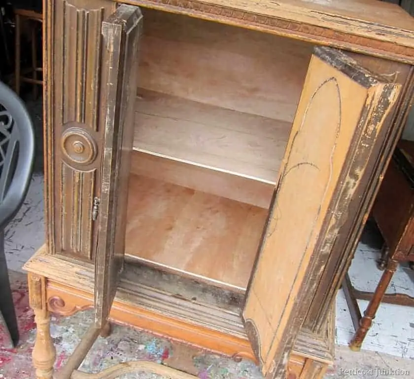 How To Transform An Antique Radio Cabinet Into A Storage Piece: Remove Radio, Add Shelves, Paint Cabinet