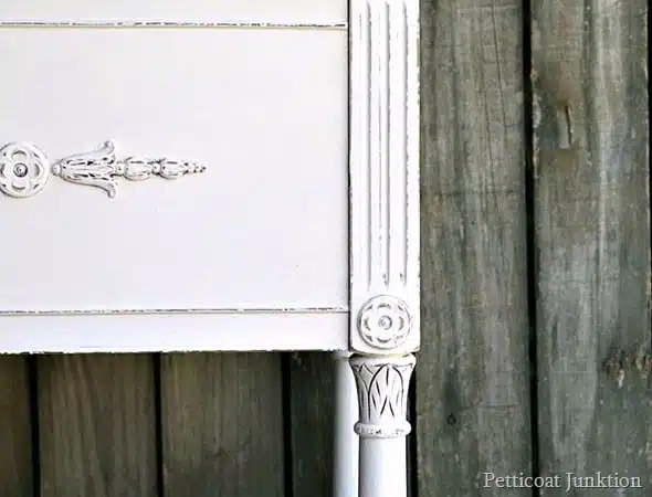 distressed white painted furniture Petticoat Junktion project