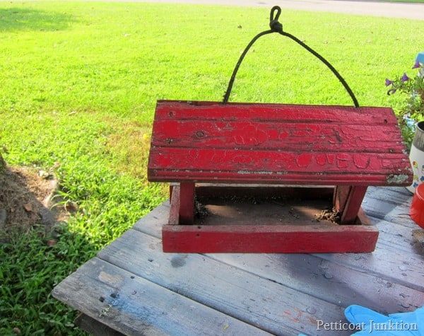 bird feeder for upcycled flower pot project