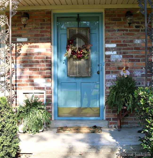 Fall DIY Shutter Wreath Craft Idea Petticoat Junktion