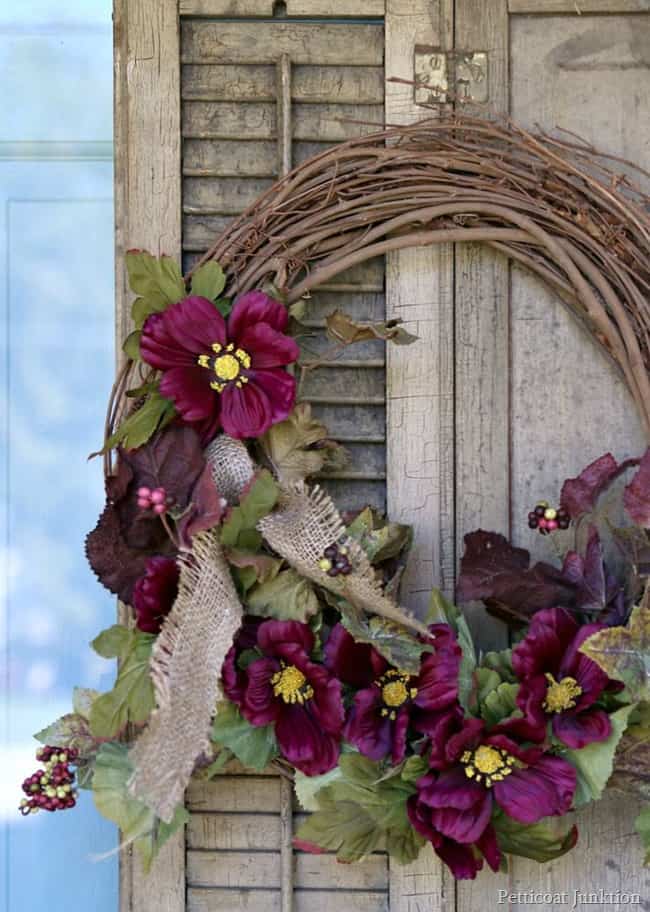 DIY Shutter Wreath Craft Idea - Petticoat Junktion