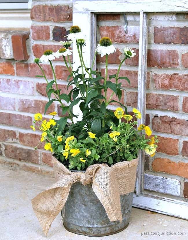 Well Loved Bucket Makes A Cool Flower Pot - Petticoat Junktion