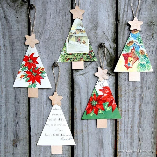 How To Make Christmas Ornaments From Vintage Cards 