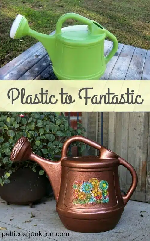 Watering Can with Aged Copper Metallic Finish Petticoat Junktion