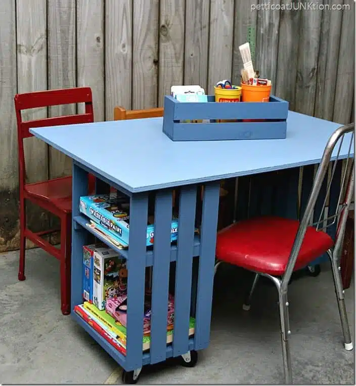 diy project kids crate table workstation Petticoat Junktion