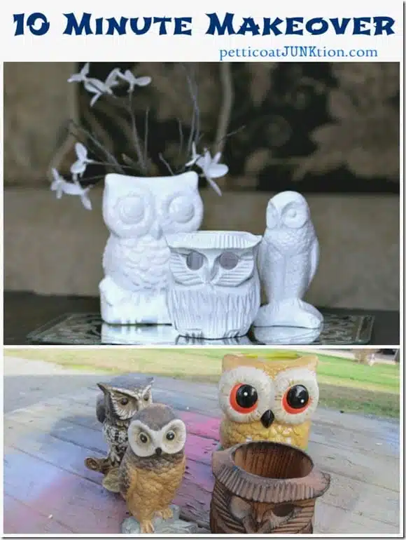 owl figurine 10 minute extreme makeover