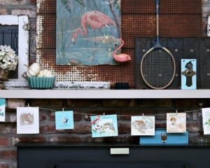 pink-flamingo-mantel-with-vintage-card-garland-Petticoat-Junktion.jpg