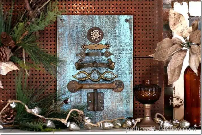 Sparkle and Rust Hardware Christmas Tree Petticoat Junktion reclaim project