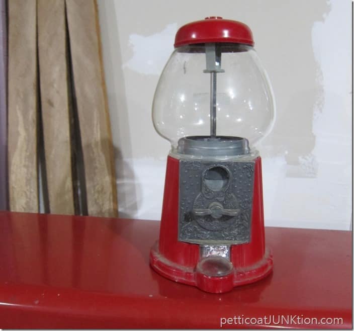 red gumball machine Petticoat Junktion junk find