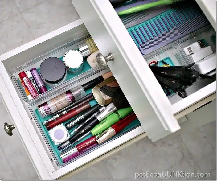 how to organize bathroom vanity drawers Petticoat Junktion 3