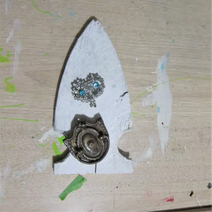 making junk art using old drawer pulls