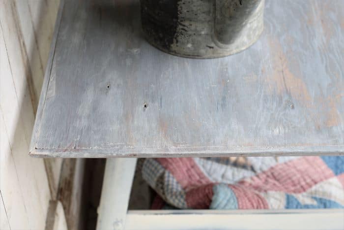 how to paint wood furniture with a gray weathered paint finish
