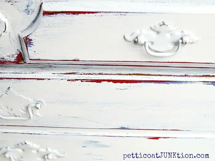 Red White Blue Furniture Makeover Petticoat Junktion project