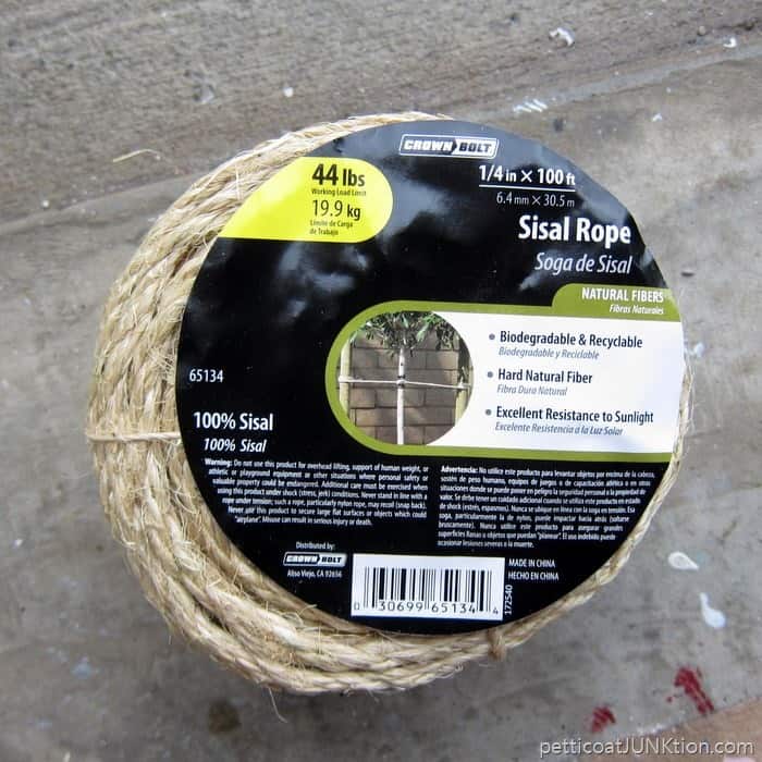 Sisal Rope from Home Depot Project by Petticoat Junktion