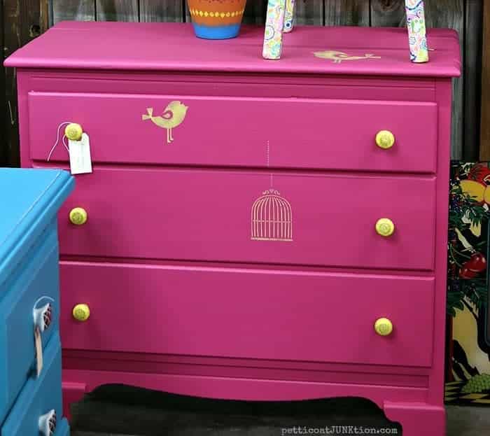 The Bright Fuchsia Dresser Is Moving On Petticoat Junktion