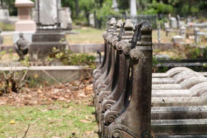 Gravestones at Bonaventure Cemetery in Savannah Georgia