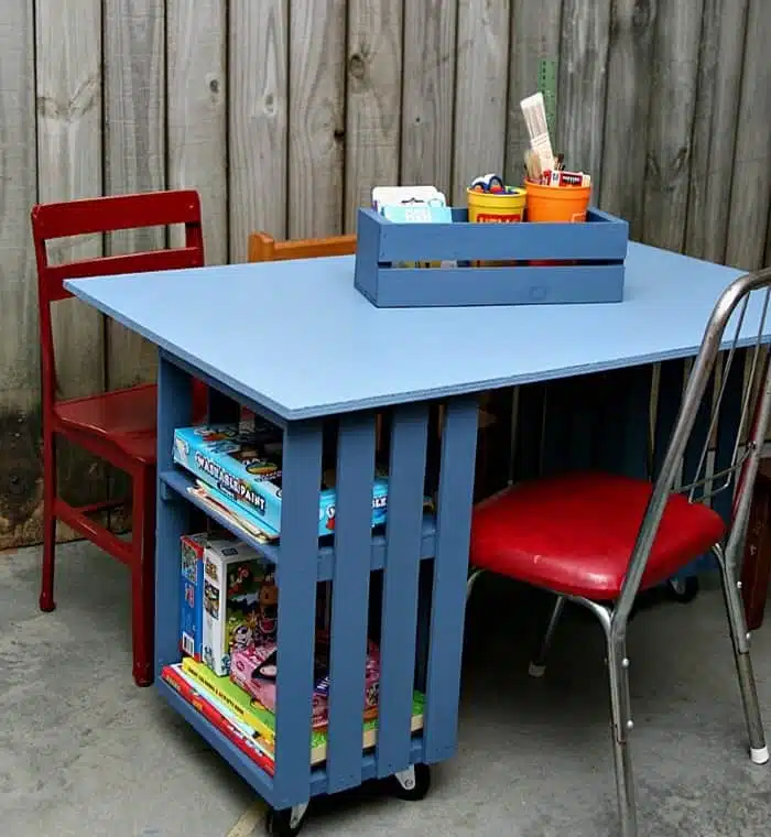 diy project kids crate table workstation Petticoat Junktion