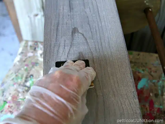 tutorial make unfinished wood look like weathered barnwood Petticoat Junktion