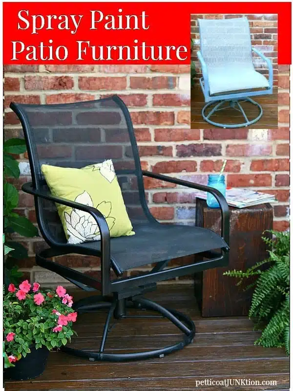 Spray Paint Metal Patio Furniture Petticoat Junktion before and after makeover project