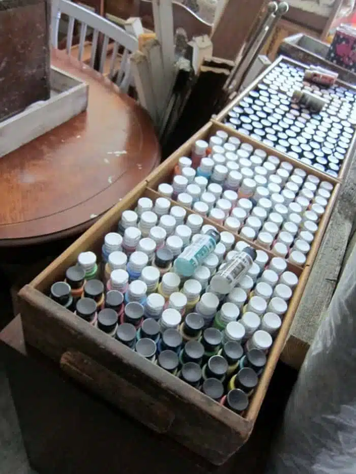 storing small bottles of acrylic paint Petticoat Junktion