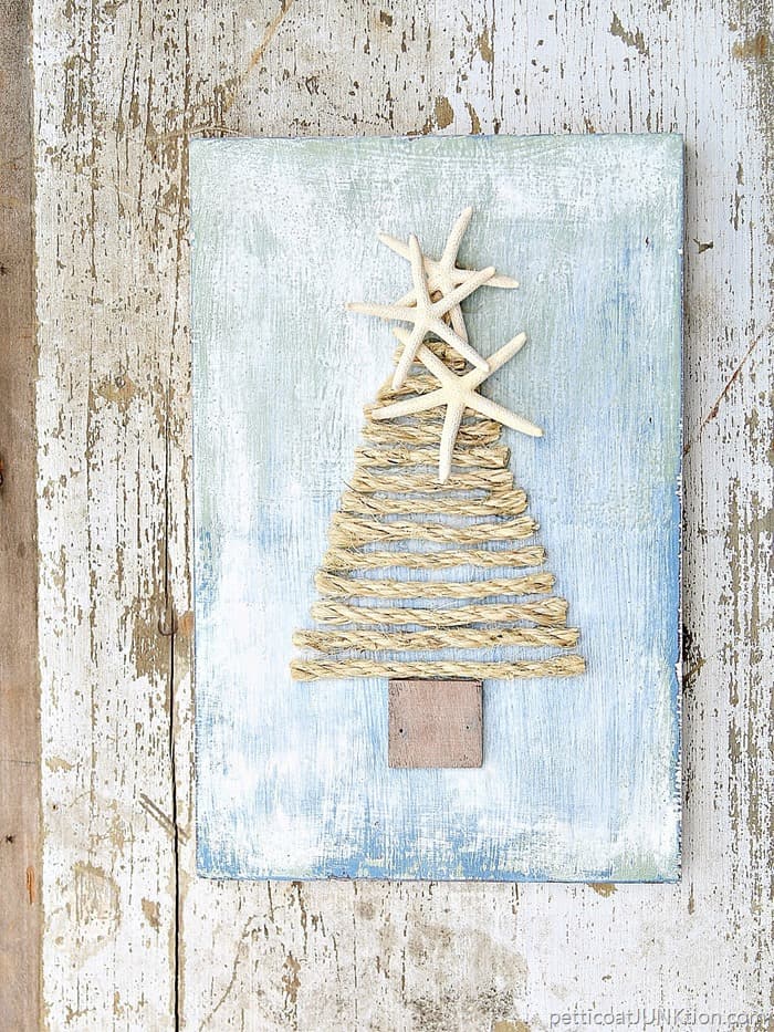 Sisal Rope Tree with Starfish topper Petticoat Junktion nautical beachy coastal decor