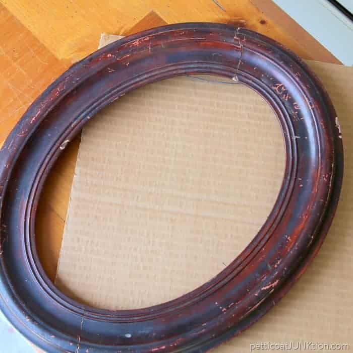 antique oval wood frame