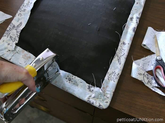 covering a chair seat with Waverly Inspirations Fabric