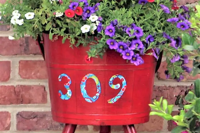 diy flower pot with your home street address