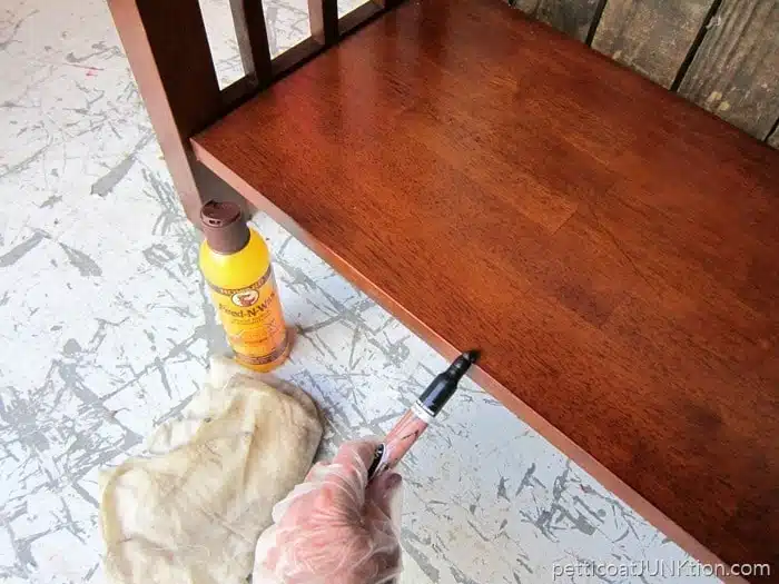 furniture touch up marker for scratches and Howards feed n wax for finish refresher