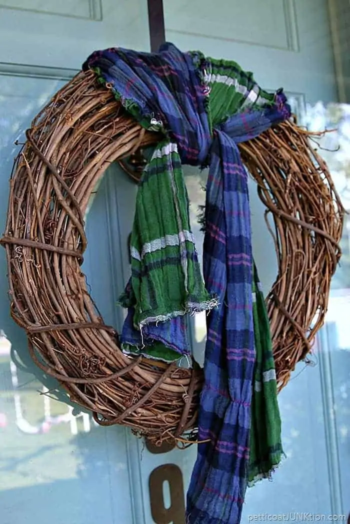 5 Minute Scarf Wreath For Less Than 3 Dollars