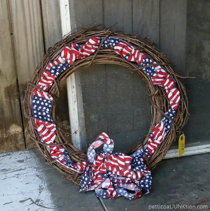 thrift store grapevine wreath for makeover