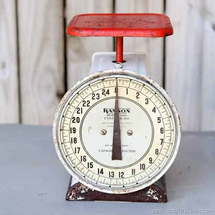 Estate Sale Finds Red Vintage Kitchen Scale 