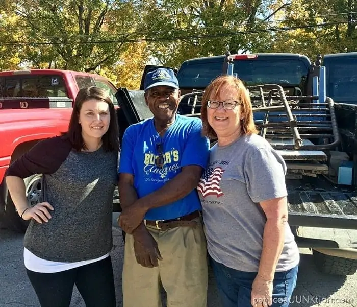 Beth Tidwell and Mr. Butler with Kathy Owen, Petticoat Junktion at my favorite junk shop in Hopkinsville, Ky