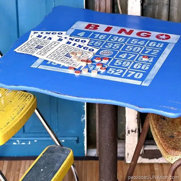 Bingo Reclaimed Table Stenciled For Fun Petticoat Junktion project
